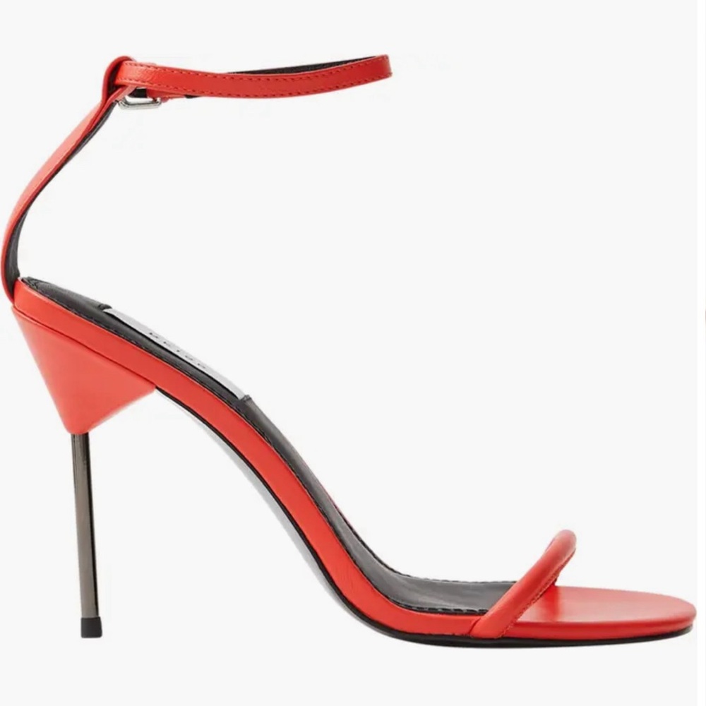 Reiss Carey Pin Stiletto Heel Sandal (Sunset Orange) BRAND NEW
